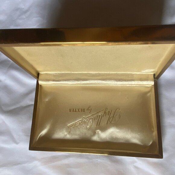 Vintage Phyllis Originals Hinged Gold-tone Metal, Fabric Satin Lined Jewelry Box - Picture 3 of 6